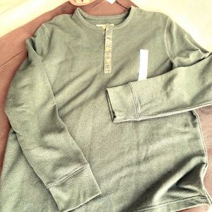 Men's Long Sleeve Thermal Henley Hunter Green